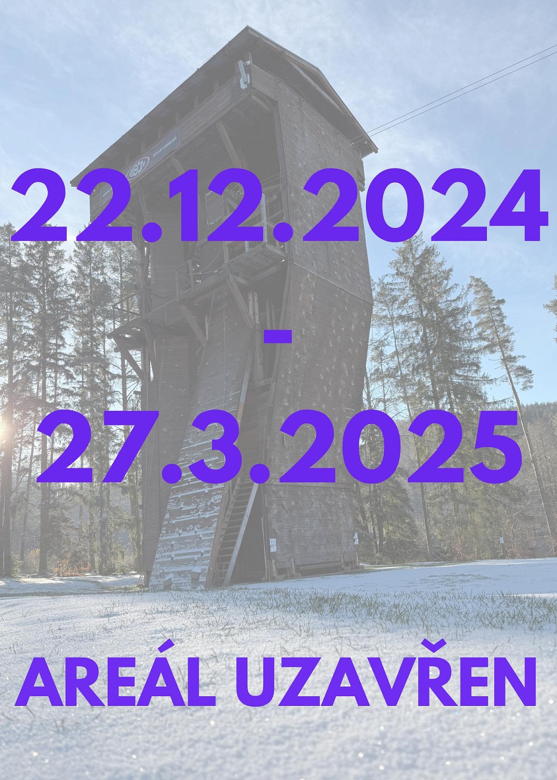 Uzavření areálu 22.12.2024-27.3.2025